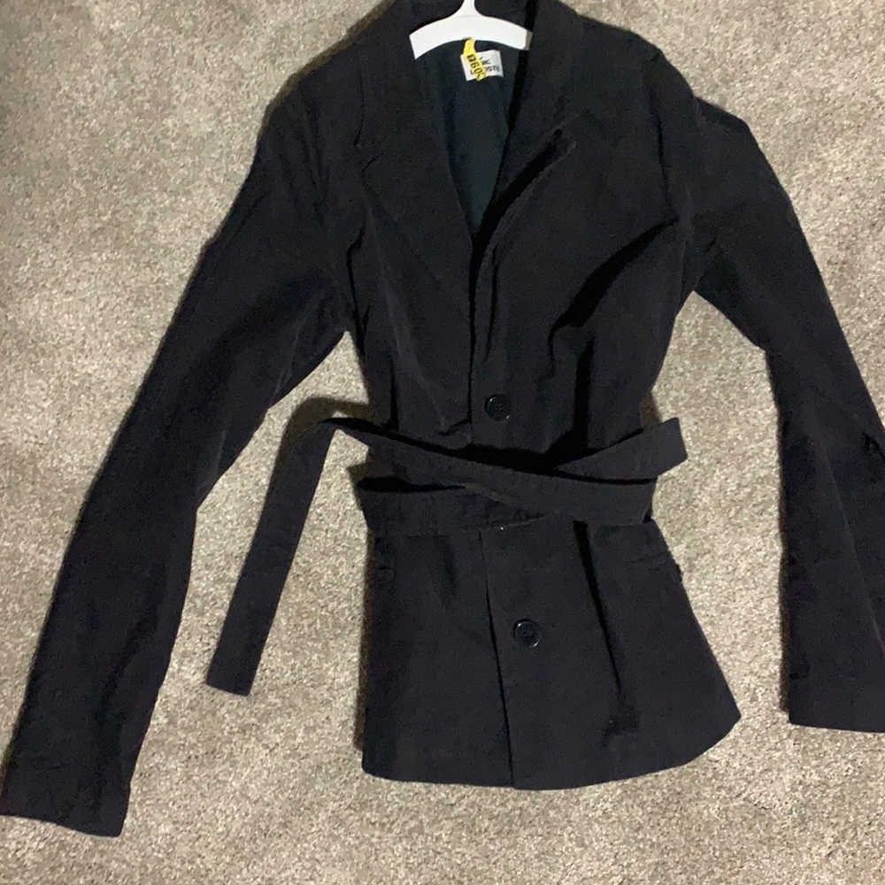 Lacoste black jacket with belt